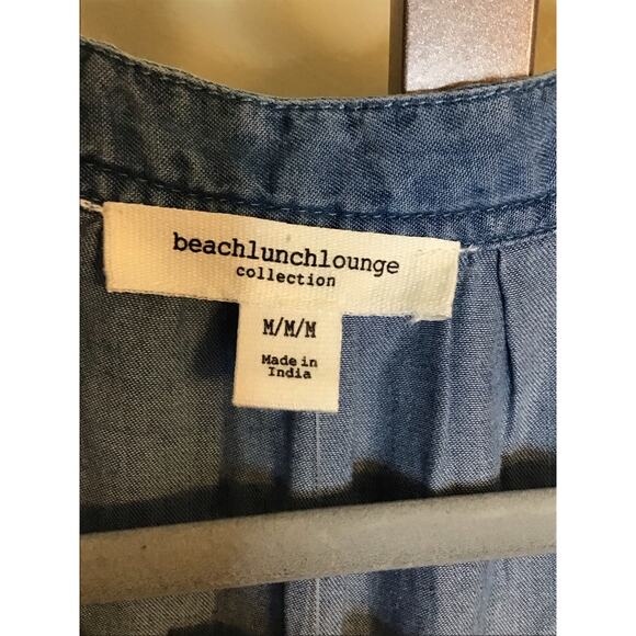 BeachLunchLounge Denim Dress Women Sz. Medium  NWT Blue Beachy  Coverup Boho - Picture 6 of 6